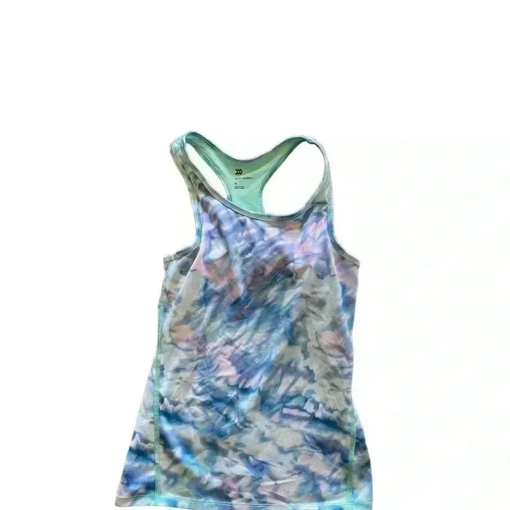 all in motion Girls' Pastel Tie-Dye Tank Top - Blue, Purple, Pink, Green